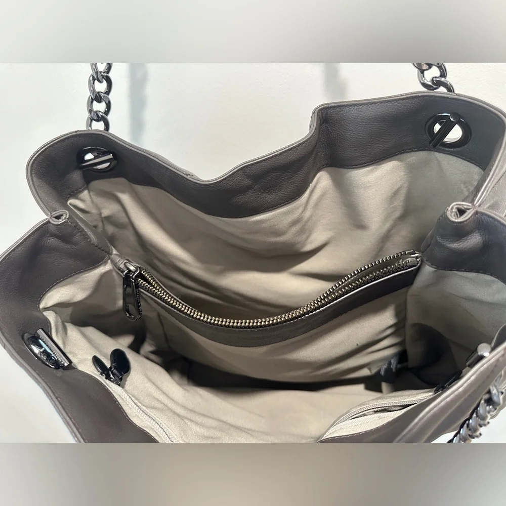 Rebecca Minkoff Edie Quilted‎ Calfskin Leather Maxi Tote. Graphite pre owned